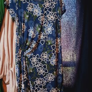 Sami & Jo Blue Floral Midi Dress